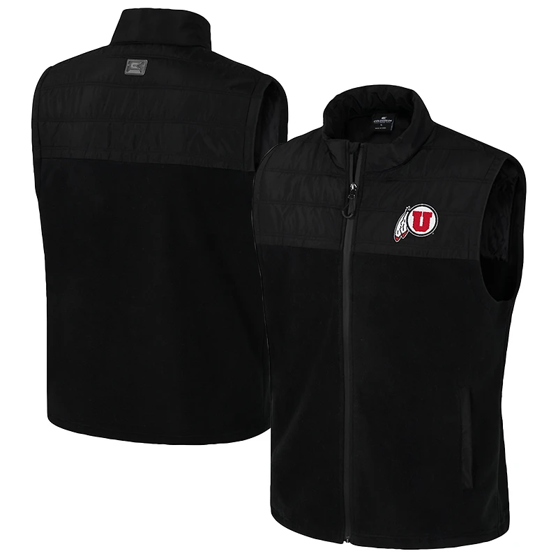 Men's Colosseum Black Utah Utes Block The Sun Full-Zip Vest