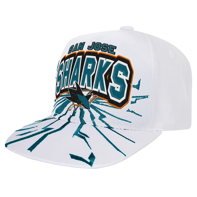 Youth Mitchell & Ness White San Jose Sharks After Shock Snapback Hat