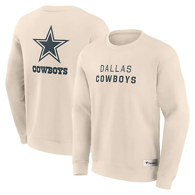 Men's Fanatics Cream Dallas Cowboys Elements Future Ground Lettering Pullover Sweatshirt