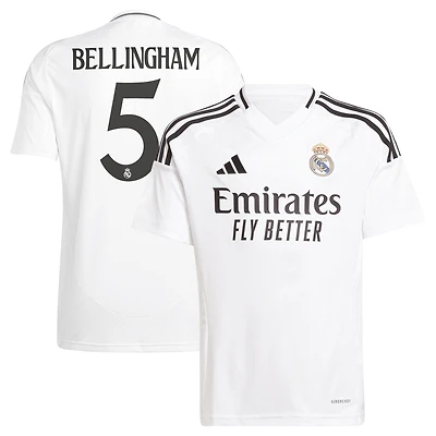 Youth adidas Jude Bellingham White Real Madrid 2024/25 Home Replica Player Jersey