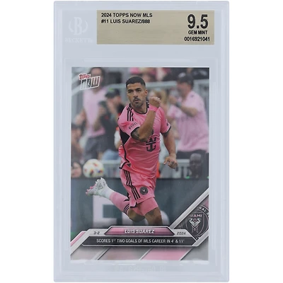 Luis Suarez Inter Miami CF Unsigned 2024 Topps Now MLS 1st 2 Goals #11 BGS Authenticated 9.5 Card