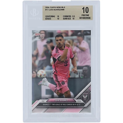 Luis Suarez Inter Miami CF Unsigned 2024 Topps Now MLS 1st 2 Goals #11 BGS Authenticated 10 Card - 10,9.5,10,10 Subgrades