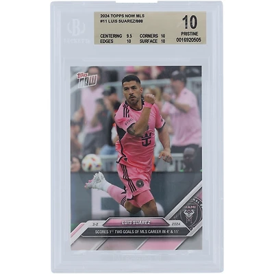 Luis Suarez Inter Miami CF Unsigned 2024 Topps Now MLS 1st 2 Goals #11 BGS Authenticated 10 Card - 9.5,10,10,10 Subgrades