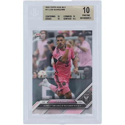 Luis Suarez Inter Miami CF Unsigned 2024 Topps Now MLS 1st 2 Goals #11 BGS Authenticated 10 Card - 10,10,10,9.5 Subgrades