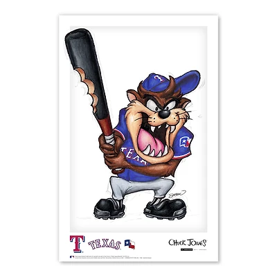 Tasmanian Devil Texas Rangers 11" x 17" Looney Tunes Poster Print