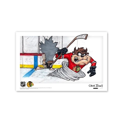 Tasmanian Devil Chicago Blackhawks 11" x 17" Looney Tunes Poster Print