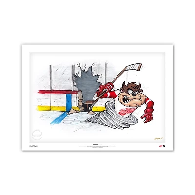 Tasmanian Devil Detroit Red Wings 14" x 20" Looney Tunes Limited Edition Fine Art Print