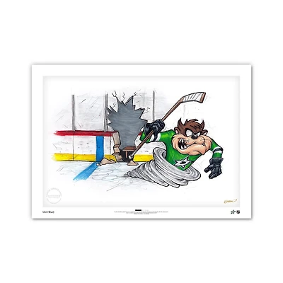 Tasmanian Devil Dallas Stars 14" x 20" Looney Tunes Limited Edition Fine Art Print