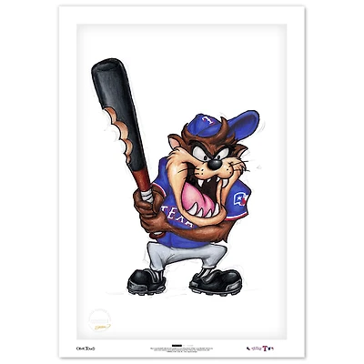 Tasmanian Devil Texas Rangers 24" x 36" Looney Tunes Limited Edition Fine Art Print