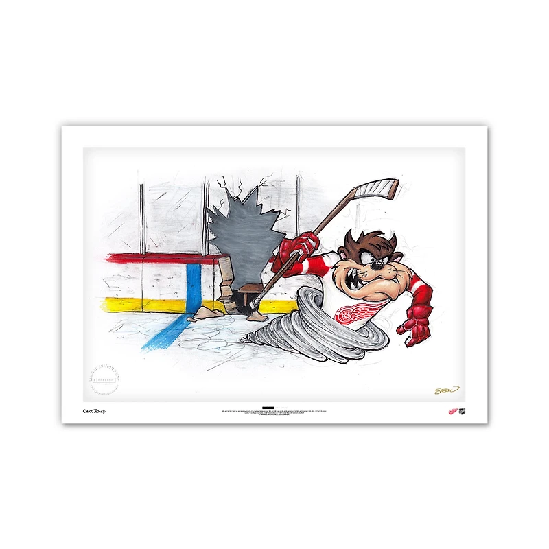 Tasmanian Devil Detroit Red Wings 24" x 36" Looney Tunes Limited Edition Fine Art Print
