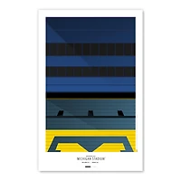 Michigan Wolverines 11" x 17" Minimalist Stadium Poster Print