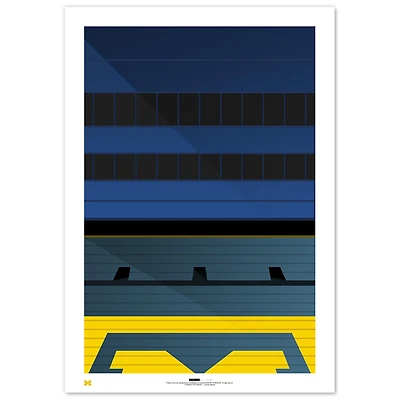 Michigan Wolverines 24" x 36" Minimalist Stadium Fine Art Print