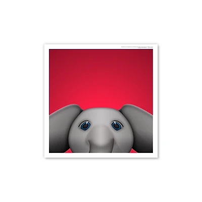 Alabama Crimson Tide 12" x 12" Mascot Square Poster Print