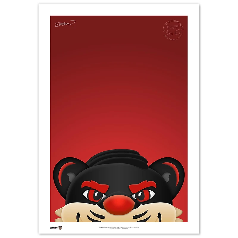 Cincinnati Bearcats 24" x 36" Limited Edition Mascot Fine Art Print