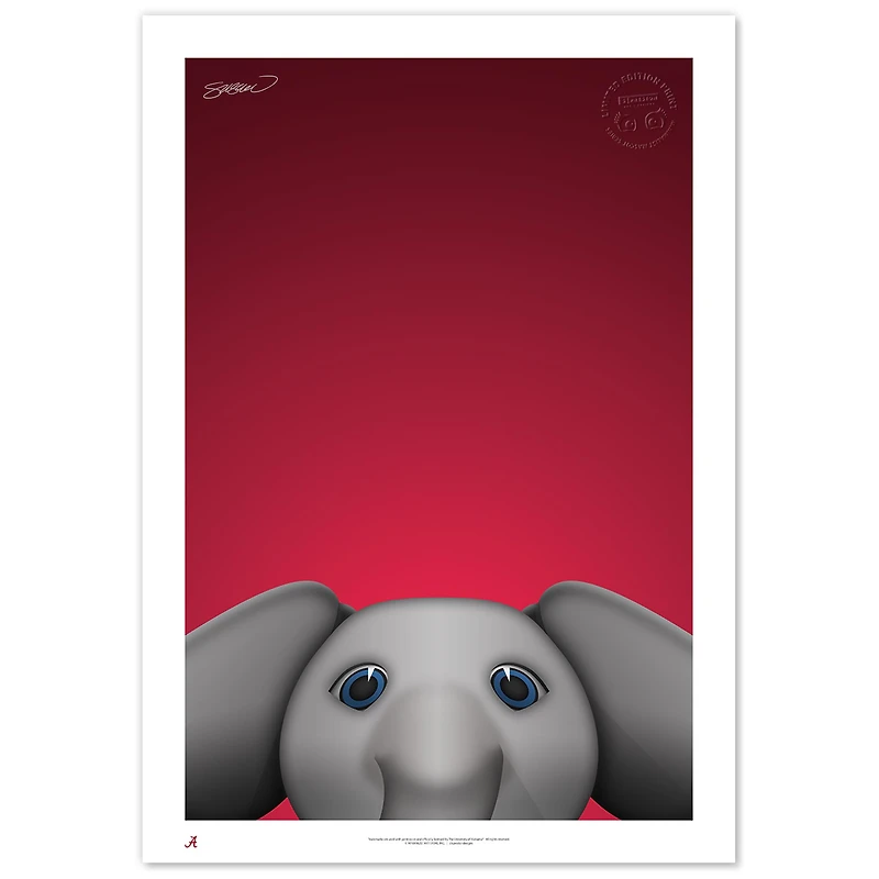 Alabama Crimson Tide 24" x 36" Limited Edition Mascot Fine Art Print