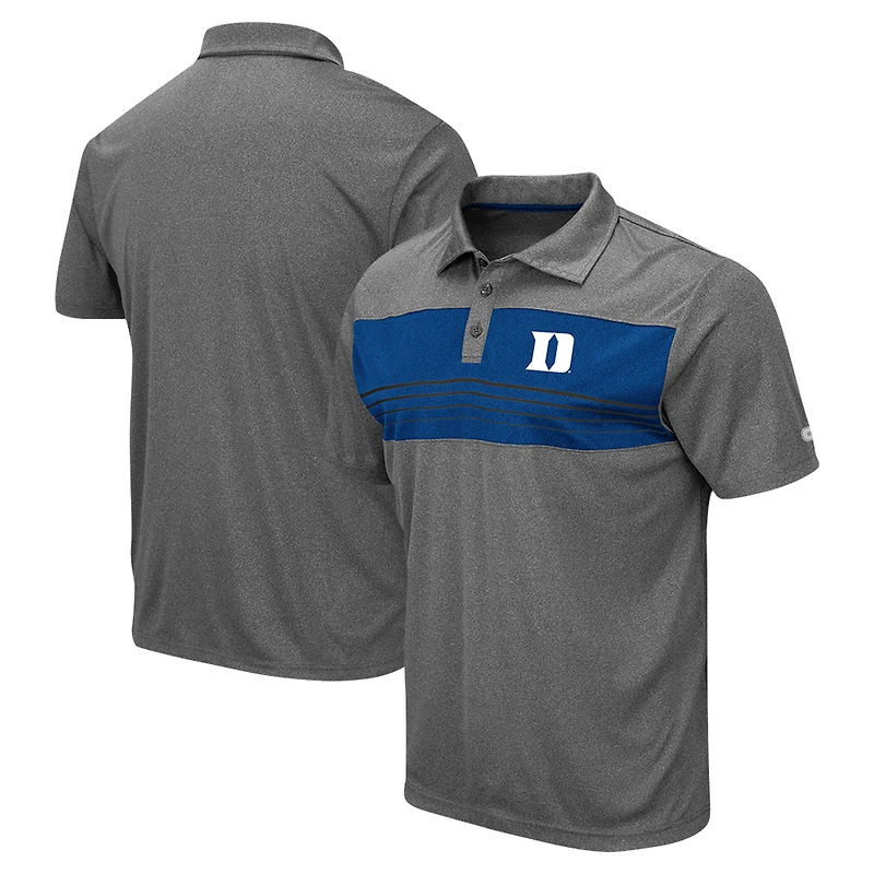 Men's Colosseum Heather Gray Duke Blue Devils Smithers Polo