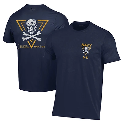 Men's Under Armour Navy Navy Midshipmen 2024 Rivalry Shield Performance T-Shirt