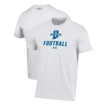 Men's Under Armour White Indiana State Sycamores Football Performance T-Shirt