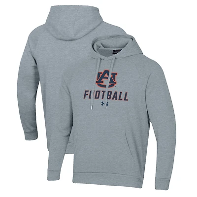 Men's Under Armour Grey Auburn Tigers Football Rival Fleece Pullover Hoodie