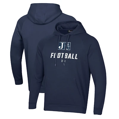 Men's Under Armour Navy Jackson State Tigers Football Rival Fleece Pullover Hoodie