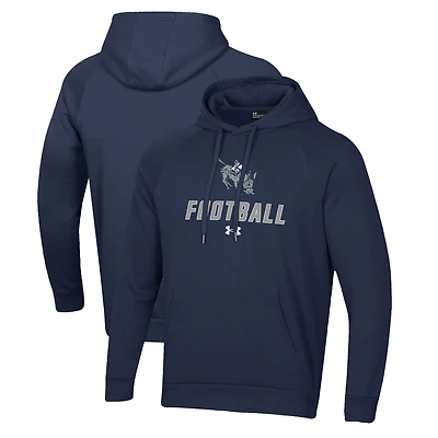 Men's Under Armour Navy Colorado School of Mines Orediggers Football Rival Fleece Pullover Hoodie