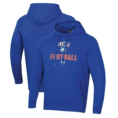 Men's Under Armour Royal Houston Christian Huskies Football Rival Fleece Pullover Hoodie