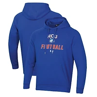 Men's Under Armour Royal Houston Christian Huskies Football Rival Fleece Pullover Hoodie