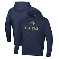 Men's Under Armour Navy Montana State Bobcats Football Rival Fleece Pullover Hoodie
