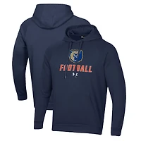 Men's Under Armour Navy Morgan State Bears Football Rival Fleece Pullover Hoodie