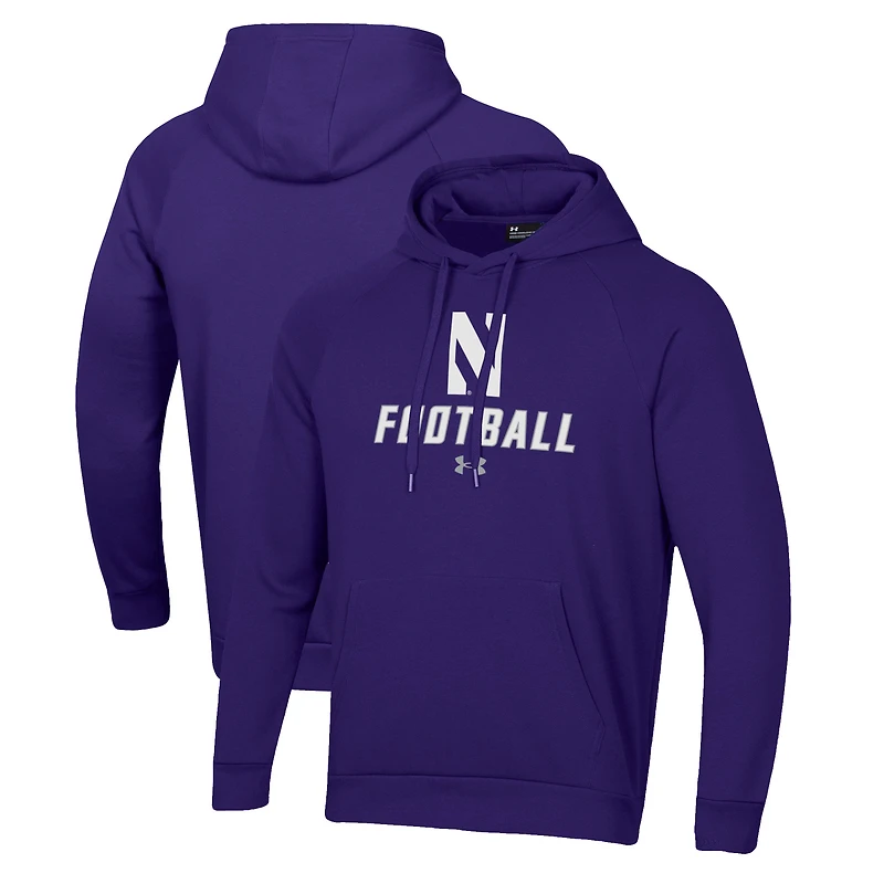 Men's Under Armour Purple Northwestern Wildcats Football Rival Fleece Pullover Hoodie