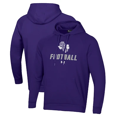 Men's Under Armour Purple Stephen F Austin Lumberjacks Football Rival Fleece Pullover Hoodie