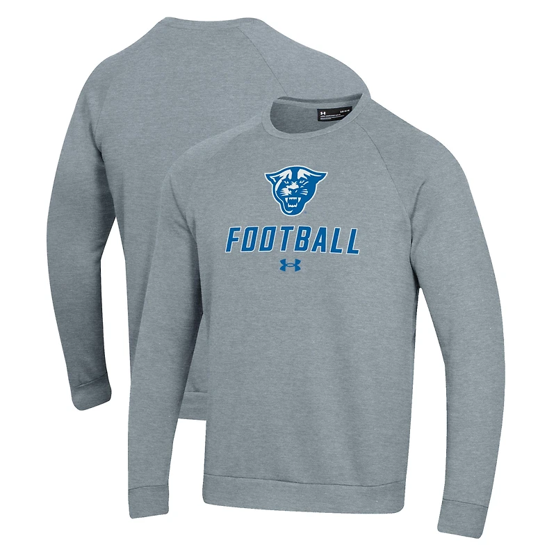 Men's Under Armour  Grey Georgia State Panthers Football Rival Fleece Raglan Pullover Sweatshirt