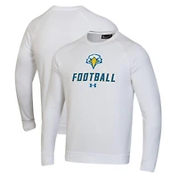 Men's Under Armour  White Morehead State Eagles Football Rival Fleece Raglan Pullover Sweatshirt