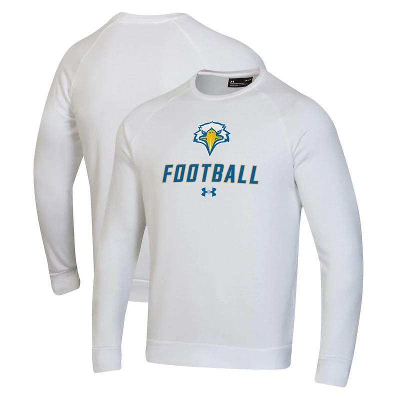 Men's Under Armour  White Morehead State Eagles Football Rival Fleece Raglan Pullover Sweatshirt