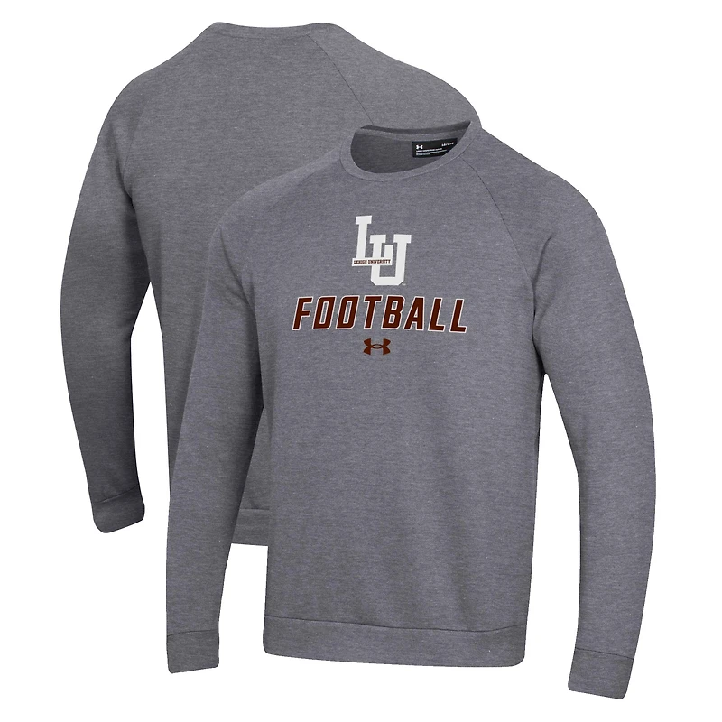 Men's Under Armour  Charcoal Lehigh Mountain Hawks Football Rival Fleece Raglan Pullover Sweatshirt