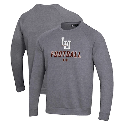 Men's Under Armour  Charcoal Lehigh Mountain Hawks Football Rival Fleece Raglan Pullover Sweatshirt
