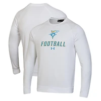 Men's Under Armour  White LIU Sharks Football Rival Fleece Raglan Pullover Sweatshirt