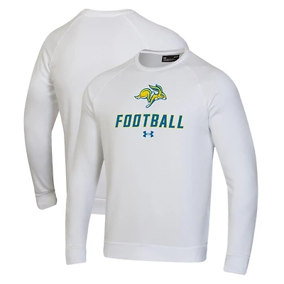 Men's Under Armour  White South Dakota State Jackrabbits Football Rival Fleece Raglan Pullover Sweatshirt