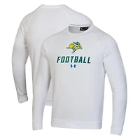 Men's Under Armour  White South Dakota State Jackrabbits Football Rival Fleece Raglan Pullover Sweatshirt