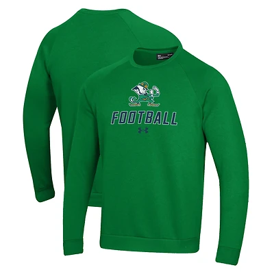 Men's Under Armour  Green Notre Dame Fighting Irish Football Rival Fleece Raglan Pullover Sweatshirt