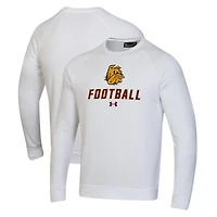 Men's Under Armour  White Minnesota Duluth Bulldogs Football Rival Fleece Raglan Pullover Sweatshirt