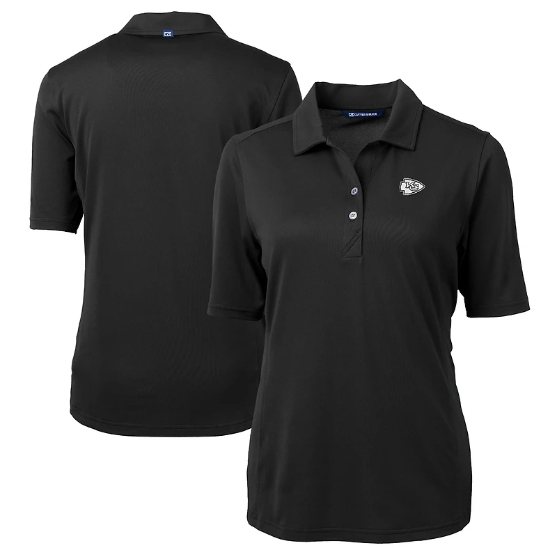 Women's Cutter & Buck Black Kansas City Chiefs DryTec Virtue Eco Pique Recycled Polo