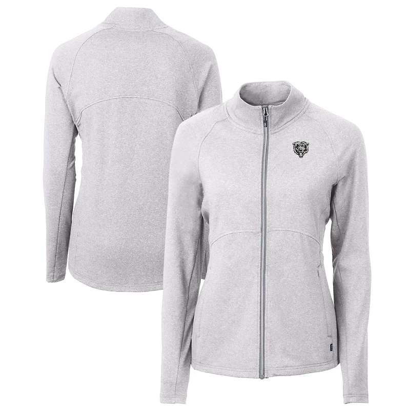 Women's Cutter & Buck  Heather Gray Chicago Bears Adapt Eco Knit Heather Recycled Full-Zip Jacket