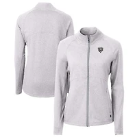 Women's Cutter & Buck  Heather Gray Chicago Bears Adapt Eco Knit Heather Recycled Full-Zip Jacket