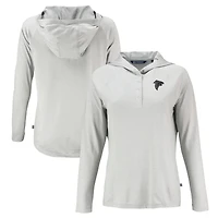 Women's Cutter & Buck Gray Atlanta Falcons Coastline Epic Comfort Eco Recycled Long Sleeve Hoodie T-Shirt