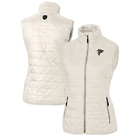 Women's Cutter & Buck Cream Atlanta Falcons Rainier PrimaLoft Eco Insulated Full-Zip Puffer Vest