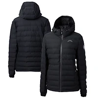 Women's Cutter & Buck Black Los Angeles Chargers Mission Ridge Repreve® Eco Insulated Full-Zip Hoodie Puffer Jacket
