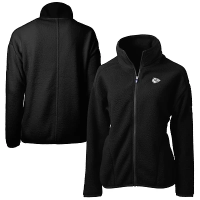Women's Cutter & Buck Black Kansas City Chiefs Cascade Eco Sherpa Fleece Full-Zip Jacket