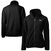 Women's Cutter & Buck Black Baltimore Ravens Cascade Eco Sherpa Fleece Full-Zip Jacket