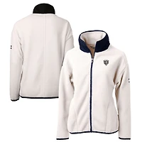 Women's Cutter & Buck Oatmeal Chicago Bears Cascade Eco Sherpa Fleece Full-Zip Jacket